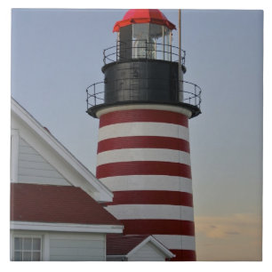 Carreau États-Unis, Maine, Lubec. Le phare de West Quoddy 