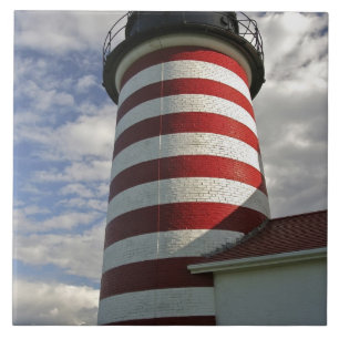 Carreau États-Unis, Maine, Lubec. Phare de West Quoddy Hea