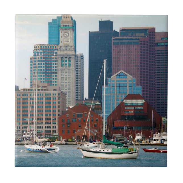 Carreau États-Unis, Massachusetts. Skyline de Boston Water (Devant)