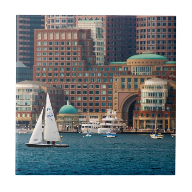 Carreau États-Unis, Massachusetts. Skyline Waterfront 2 de (Devant)