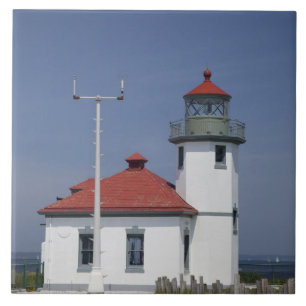 Carreau États-Unis, Washington, Seattle, phare d'Alki Poin