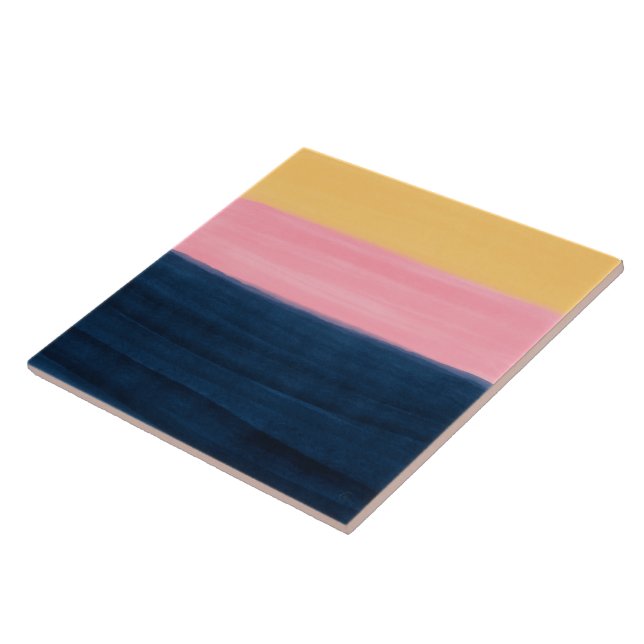 Carreau Été Bleu rose Jaune Taches Gris Peinture (Côté)