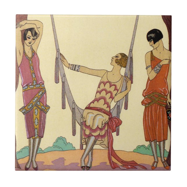 Carreau Été dans la tuile d'art déco de la France (Devant)