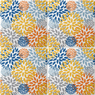 Carreau Été Floral Abstrait Couleurs vives Motif
