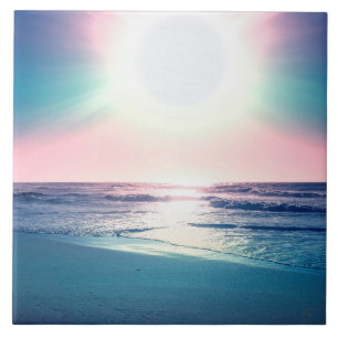 Carreau Eté Mer coucher de soleil Plage tropicale Photo