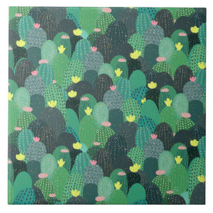 Carreau Été Vert Turquoise Cactus Gold points Design migno