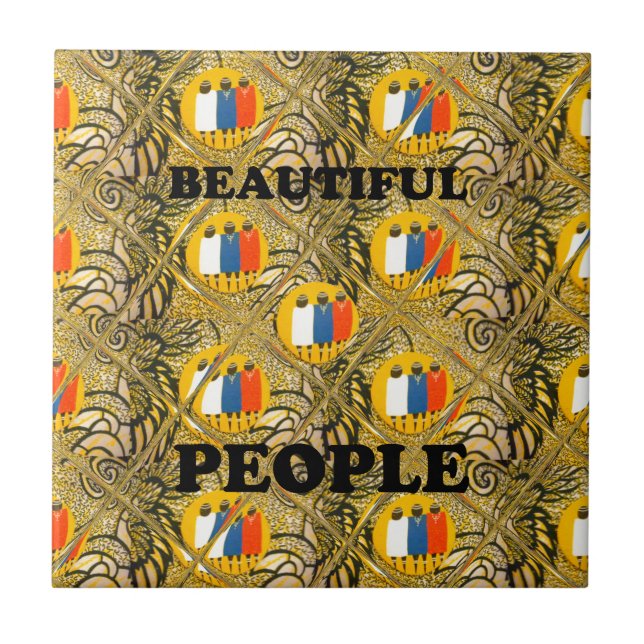 Carreau Ethnic African Art Design Imprimer : Beautiful Peo (Devant)