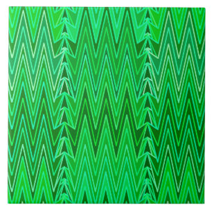 Carreau Ethnic Chevron Damask, Emerald et Lime Green