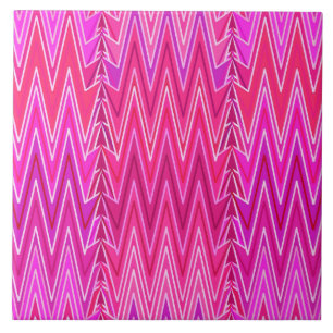 Carreau Ethnic Chevron Damask, Purple et Fuchsia Pink