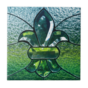 Carreau Étincelle de vert de Fleur De Lis Flor la