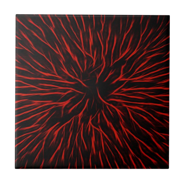 Carreau Étincelle rouge à chaud brillant Abstrait (Devant)