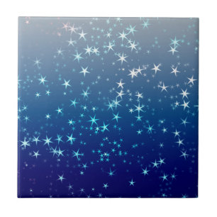 Carreau Étincelles de Noël Stars Ciel bleu