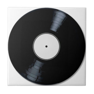 Carreau Étiquette de disque de blanc