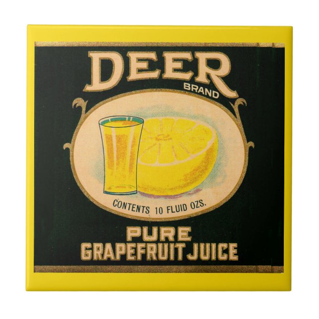 Carreau étiquette de jus de pamplemousse de marque Cerfs d (Devant)