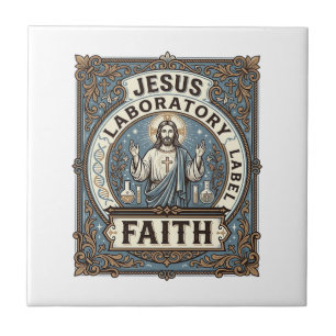 Carreau étiquette de laboratoire Jésus Foi Jésus Laboratoi