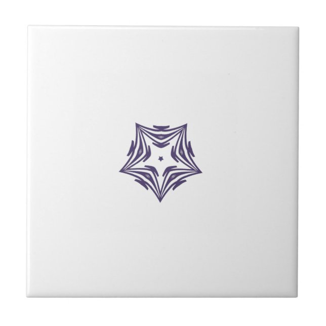 Carreau Étoile blanche mauve pourpre contour blanc arrière (Devant)