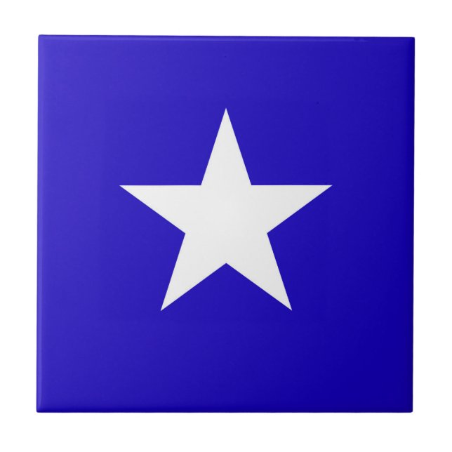 Carreau Étoile bleue sur arrière - plan blanc (Devant)