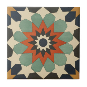 Carreau Étoile d'art ornementale en céramique Vintage de