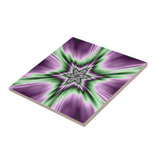 Carreau Étoile en tuiles violet et verte