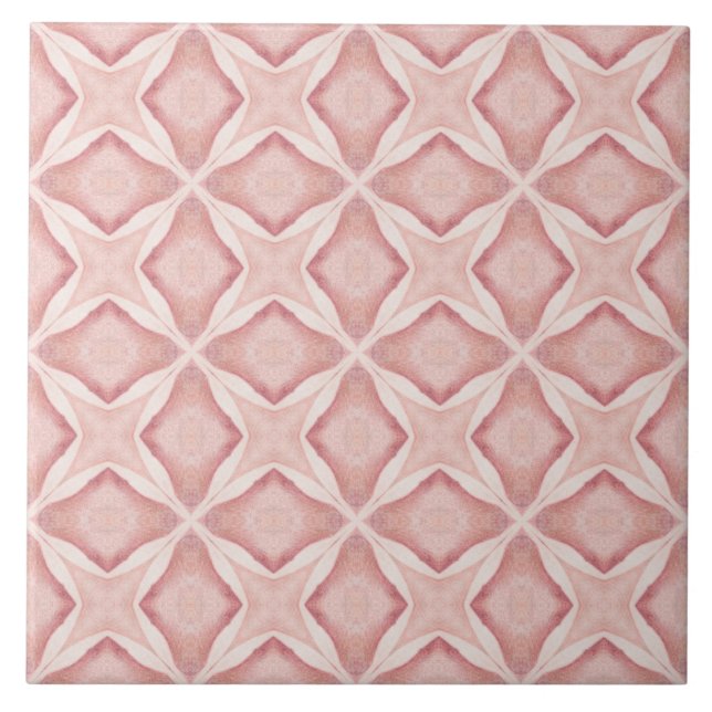 Carreau Étoile géométrique rose vibre inspirée de la Médit (Devant)