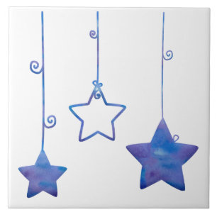Carreau Étoiles bleues et blanches