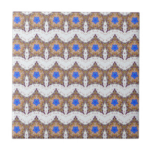 Carreau étoiles bleues marocaines et tuile blanche de