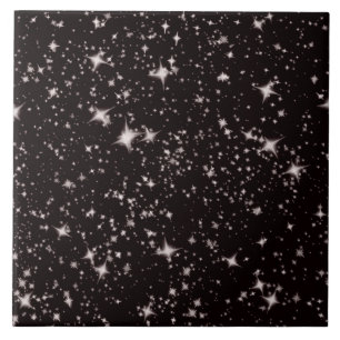 Carreau Étoiles de blanc en ciel noir