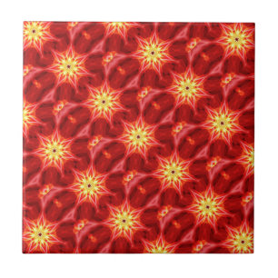 Carreau étoiles d'or sur carrelage rouge