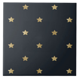 Carreau étoiles d'or sur minuit ciel noir