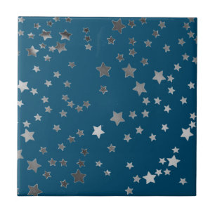 Carreau Étoiles éparses sur bleu