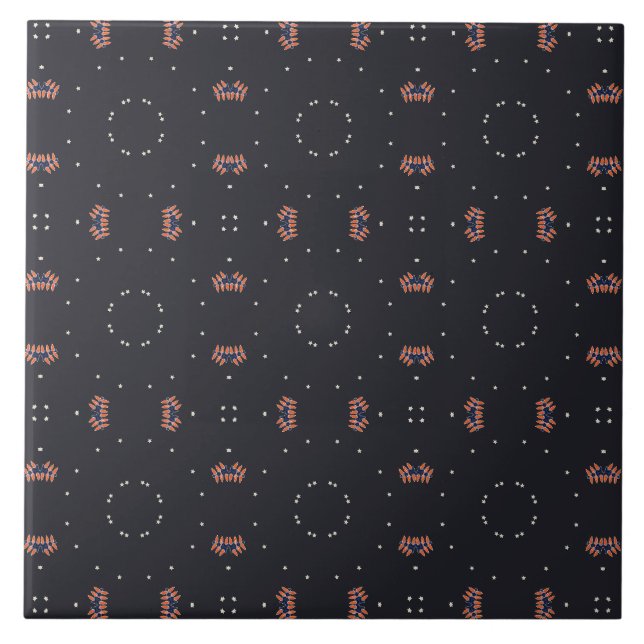 Carreau Étoiles Et Pierres De Vaisseaux Uniques Motif Carr (Devant)
