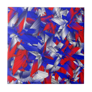 Carreau Étoiles rouges blanches et bleues