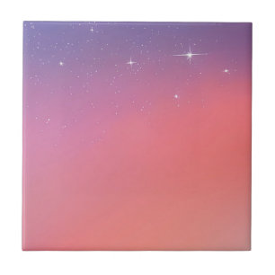 Carreau Étoiles Twilight Coucher de soleil rose violet Omb