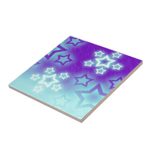 Carreau Étoiles violettes d'hiver
