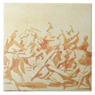 Carreau Étude du Christ portant la croix (craie et lavage