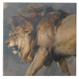 Carreau Étude d'un Lion (par Edwin Henry Landseer)