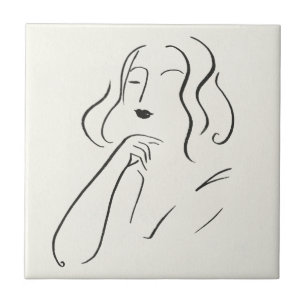Carreau Étude simple - Esquisse d'une femme