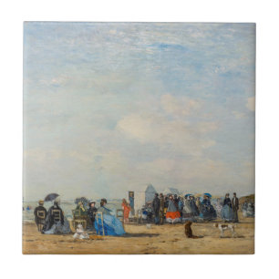 Carreau Eugene Boudin - Rassemblement sur la plage