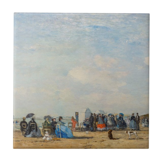 Carreau Eugene Boudin - Rassemblement sur la plage (Devant)