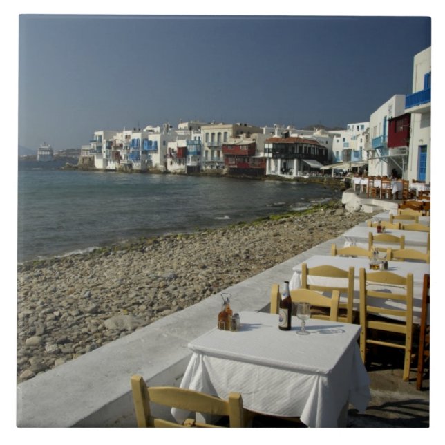 Carreau Europe, Grèce, Mykonos. Vue sur le bord de mer (Devant)