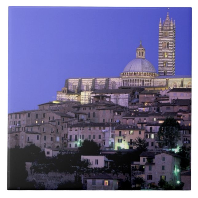 Carreau Europe, Italie, Toscane, Sienne. 13e C. Duomo et (Devant)