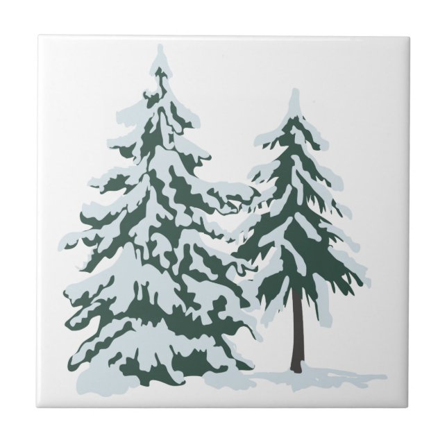 Carreau Evergreens de neige (Devant)