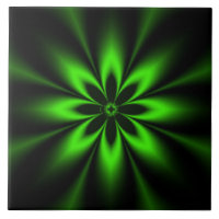 Explosion de Fleur Verte Fractale