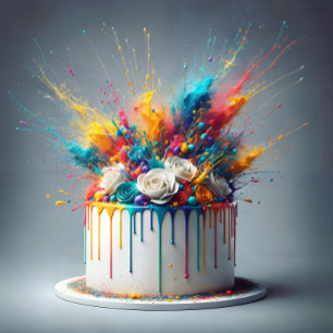 Carreau Explosion de joie - Joyeux gâteau d'anniversaire