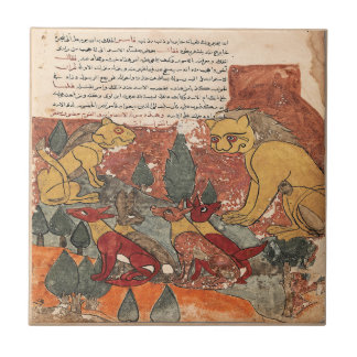 Carreau Fable de la Renaissance indienne de la Lionne et s