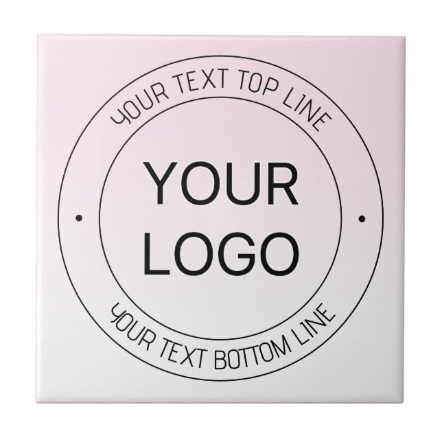 Carreau Facile Logo Remplacement & Editable Texte Rose Omb (Devant)
