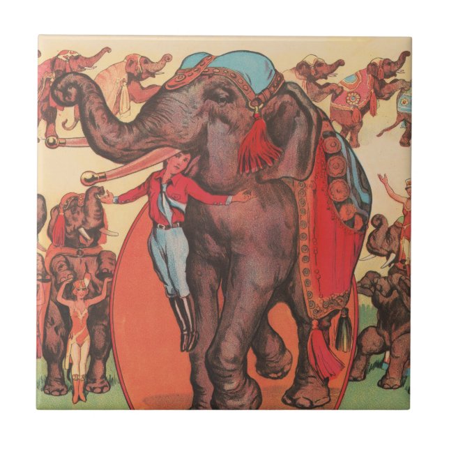 Carreau Faire Des Éléphants Avec Des Femmes Et Des Formate (Devant)