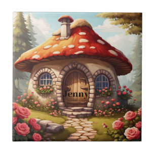 Carreau Fairy Toadstool House. Nom modifiable