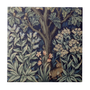 Carreau Faisan d'arbre boisé William Morris