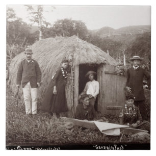 Carreau Faisant Tappa, un tissu indigène, c.1875 (photo de